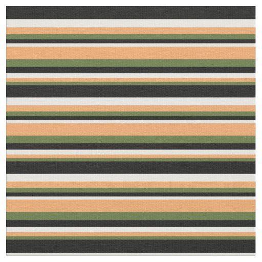 Dark Olive Green, Brown, White & Black Pattern Fabric