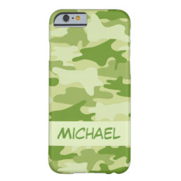 Dark Olive Green Camo Camouflage Name Personalized Barely There iPhone 6 Case