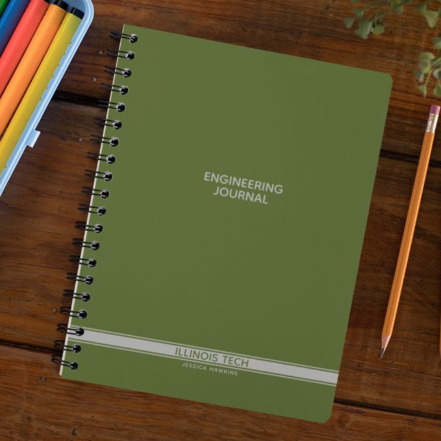 Dark Olive Green Classic Stripe Spiral Notebook (Creator Uploaded)