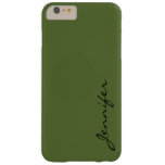 Dark Olive Green Color Background Barely There Iphone 6 Plus Case at Zazzle