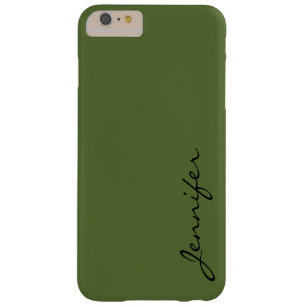 Dark olive green color background barely there iPhone 6 plus case