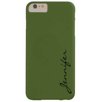 Dark Olive Green Color Background Barely There Iphone 6 Plus Case by nhanyi at Zazzle