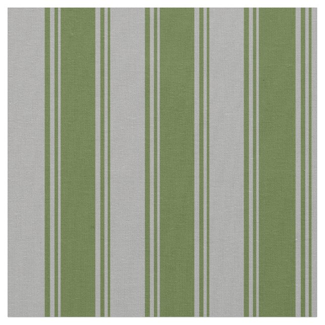Dark Olive Green & Dark Grey Pattern of Stripes Fabric (Close Up)