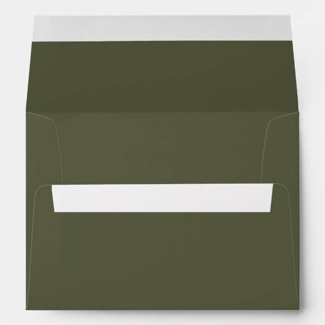 Dark Olive Green for Rustic Wedding | Forest Olive Envelope (Back (Bottom))