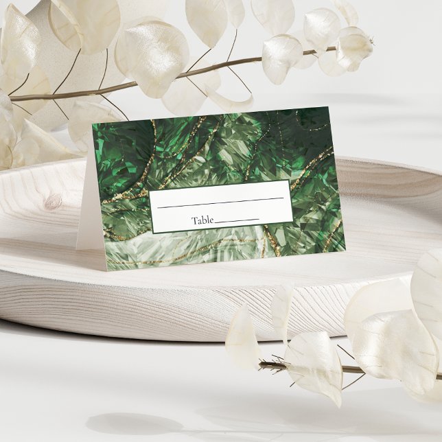 Dark Olive Green Gemstone Place Card (Creator Uploaded)