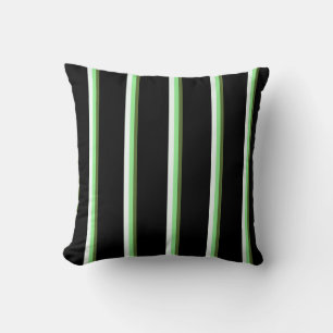 Dark Olive Green, Light Green, Mint Cream & Black Throw Pillow
