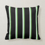 [ Thumbnail: Dark Olive Green, Light Green, Mint Cream & Black Throw Pillow ]