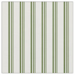[ Thumbnail: Dark Olive Green & Mint Cream Colored Pattern Fabric ]