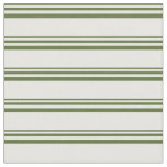 [ Thumbnail: Dark Olive Green & Mint Cream Stripes Fabric ]