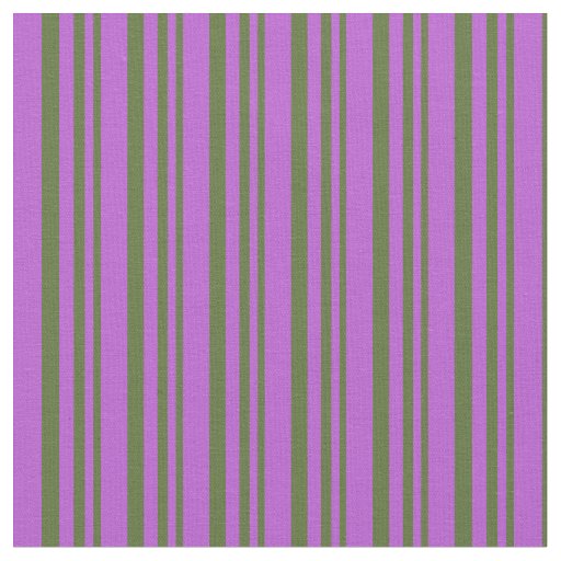 Dark Olive Green & Orchid Lined Pattern Fabric