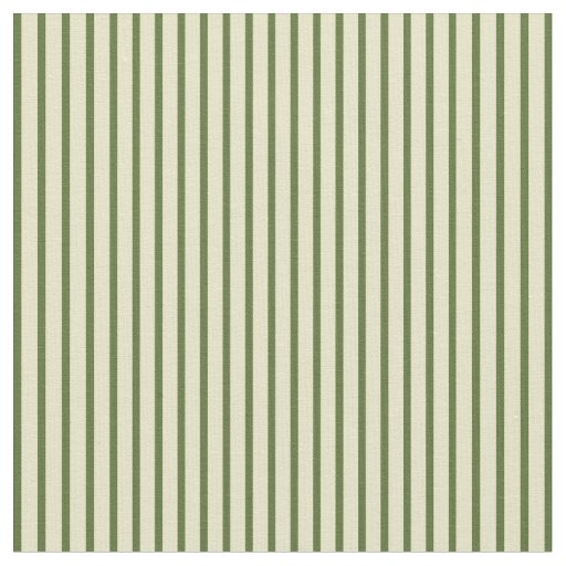 Dark Olive Green & Pale Goldenrod Stripes Pattern Fabric