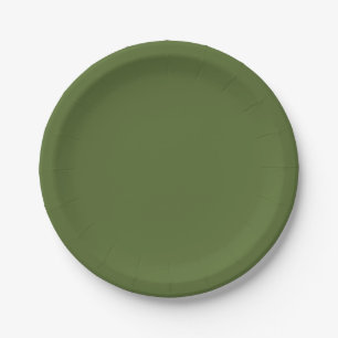 Dark Olive Green Paper Plates