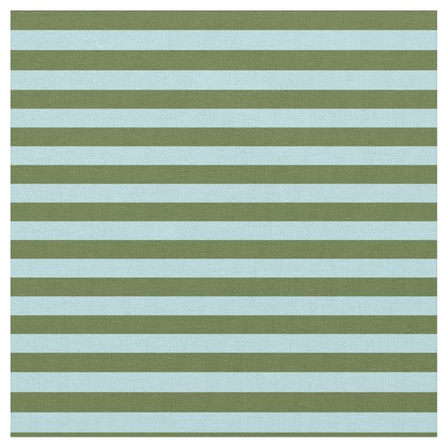 Dark Olive Green & Powder Blue Colored Lines Fabric (Close Up)