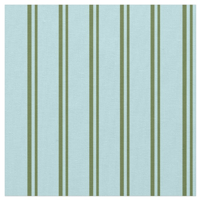 Dark Olive Green & Powder Blue Pattern Fabric (Close Up)