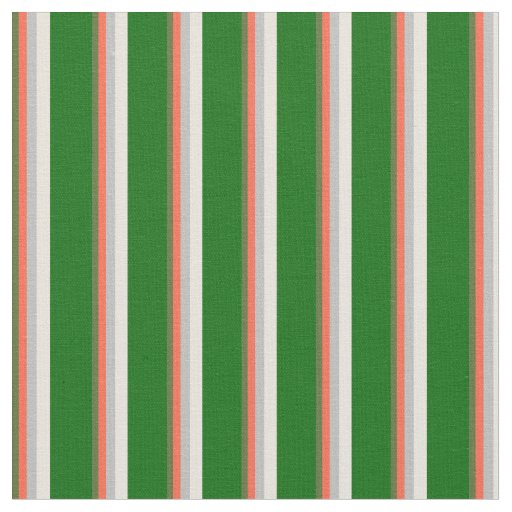 Dark Olive Green, Red, Grey, Beige, and Dark Green Fabric