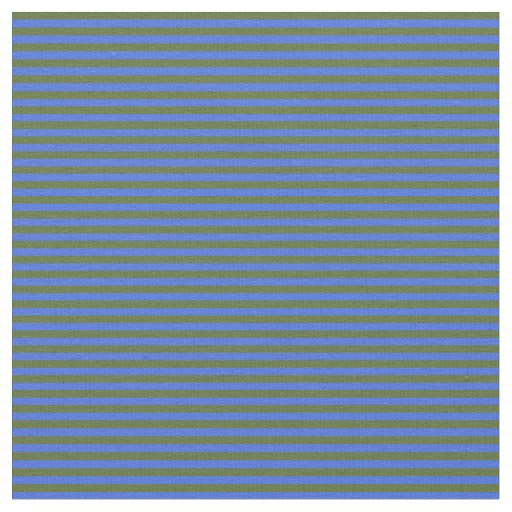 Dark Olive Green & Royal Blue Striped Pattern Fabric