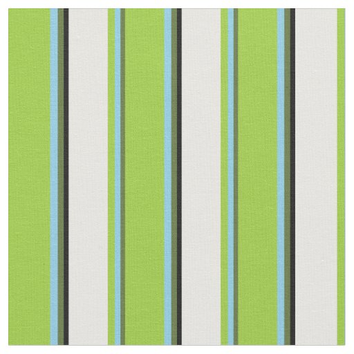 Dark Olive Green, Sky Blue, Green, White & Black Fabric