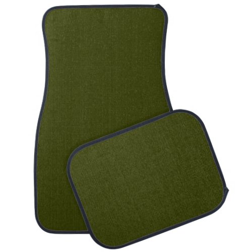 Dark olive green solid color car floor mat