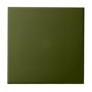Dark olive green solid color ceramic tile