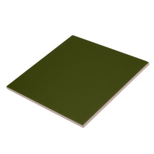 Dark olive green solid color ceramic tile