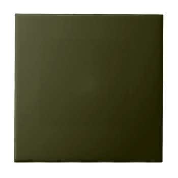 Dark Olive Green (solid Color) ~ Ceramic Tile by TheWhippingPost at Zazzle