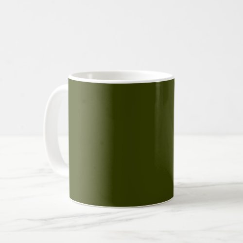 Dark olive green solid color coffee mug