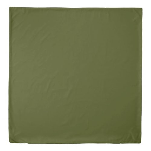 Dark olive green solid color duvet cover