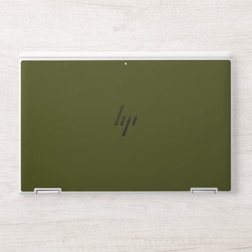 Dark olive green solid color HP laptop skin