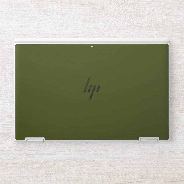 Dark olive green (solid color) HP laptop skin (Front)