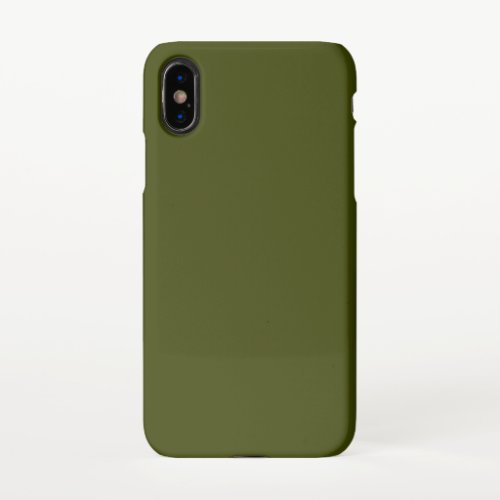 Dark olive green solid color iPhone XS case