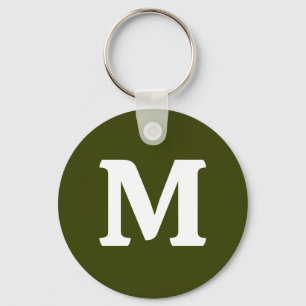 Dark olive green solid color keychain