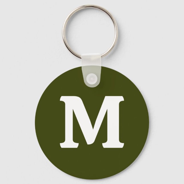 Dark olive green solid color keychain (Front)