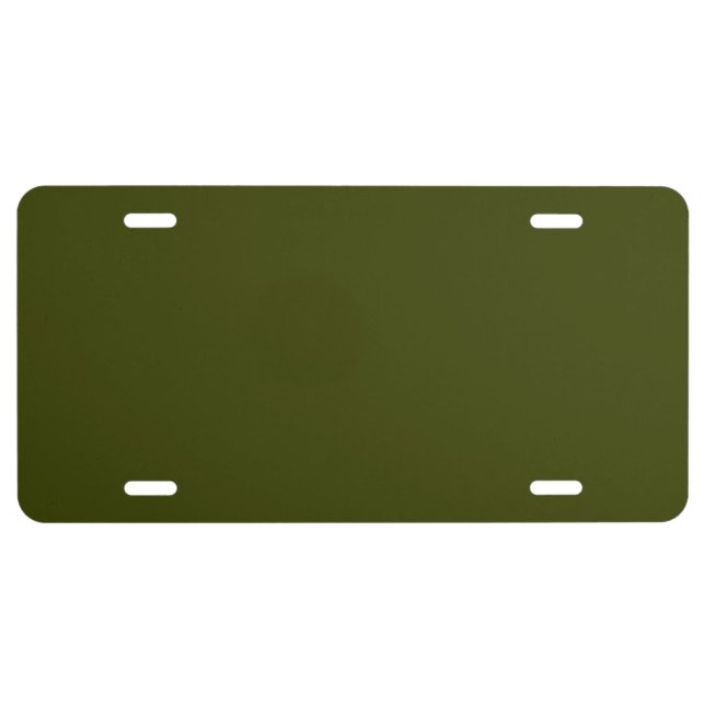 Dark olive green (solid color) license plate (Front)