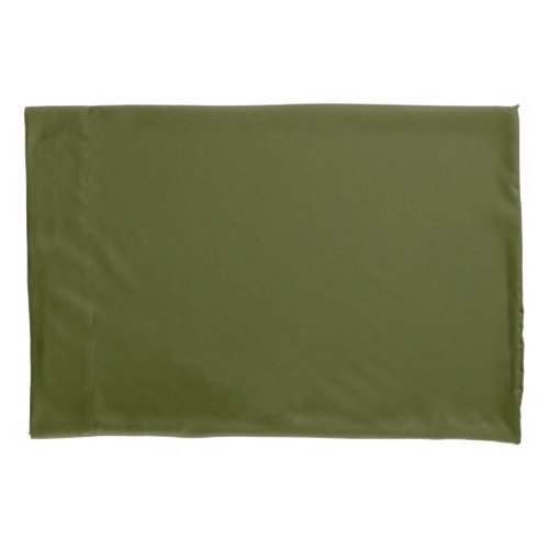 Dark olive green solid color pillow case