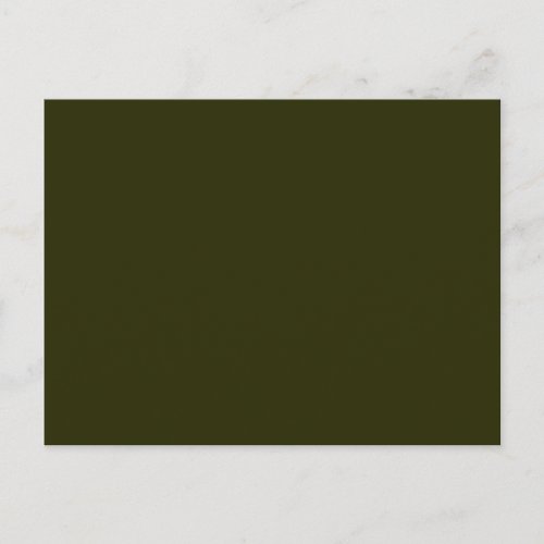 DARK OLIVE GREEN solid color  Postcard