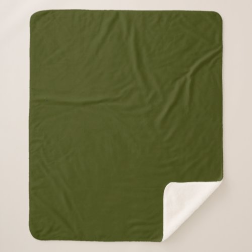 Dark olive green solid color sherpa blanket