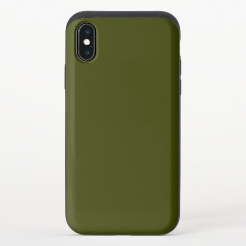 Dark olive green solid color iPhone XS slider case