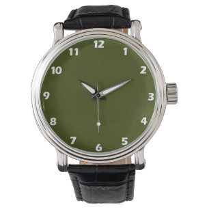 Dark olive green solid color watch