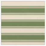 [ Thumbnail: Dark Olive Green & Tan Colored Lines Pattern Fabric ]