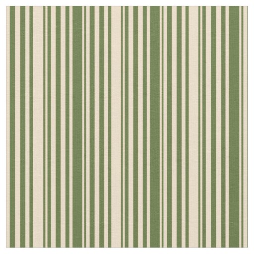 Dark Olive Green & Tan Lines Fabric