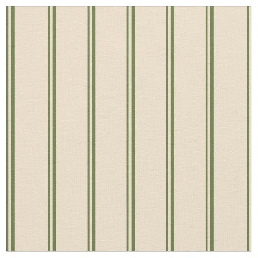 Dark Olive Green & Tan Stripes Fabric