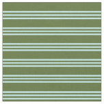 [ Thumbnail: Dark Olive Green & Turquoise Lines Fabric ]