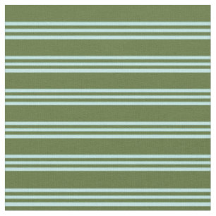 Dark Olive Green & Turquoise Lines Fabric