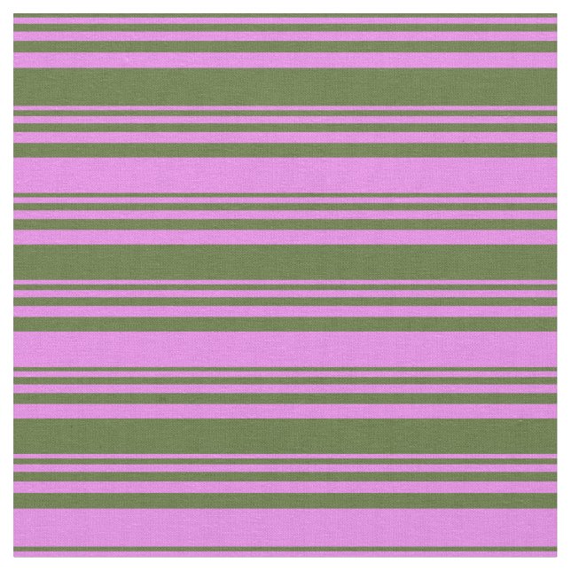 Dark Olive Green & Violet Pattern Fabric (Close Up)