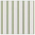 [ Thumbnail: Dark Olive Green & White Colored Pattern Fabric ]