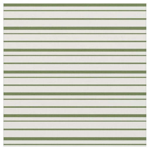 Dark Olive Green & White Colored Stripes Fabric