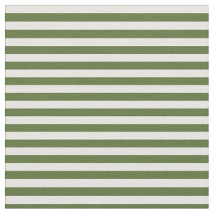 Dark Olive Green & White Lined/Striped Pattern Fabric