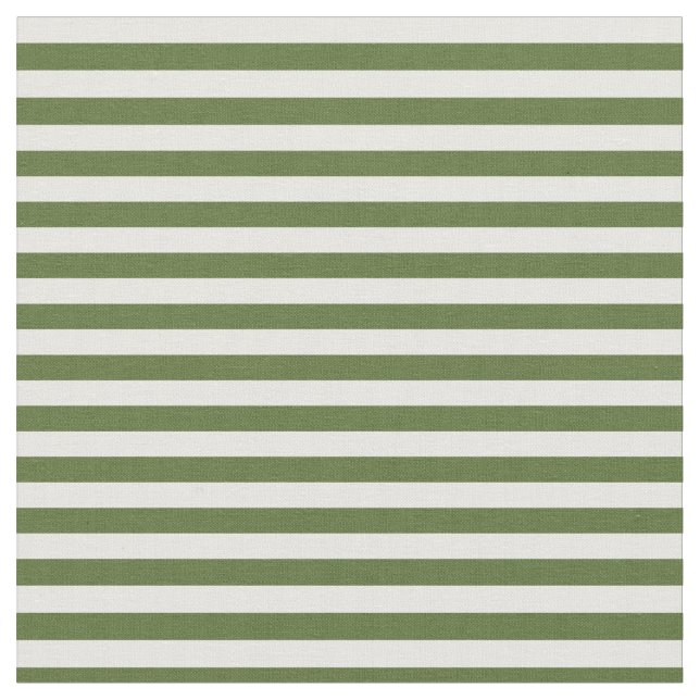 Dark Olive Green & White Lined/Striped Pattern Fabric (Close Up)
