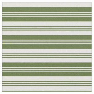 Dark Olive Green & White Pattern Fabric