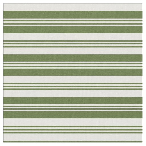 Dark Olive Green & White Pattern Fabric